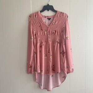 TORRID Floral Cottagecore Fairy Core Peasant Blouse Size 0 (12)